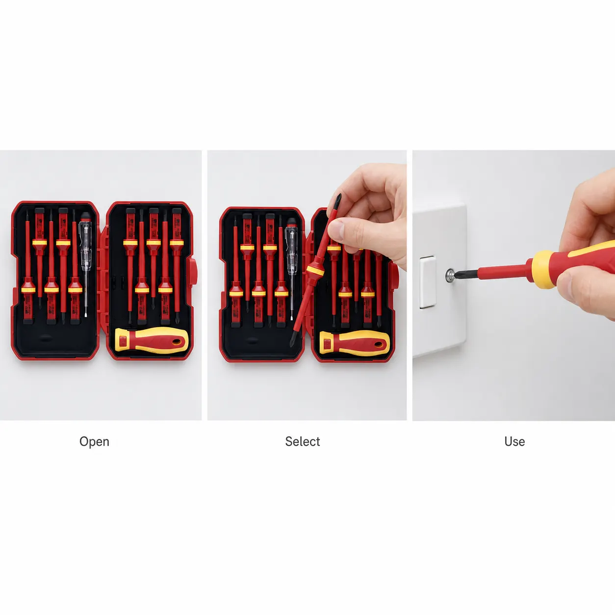 13-Piece Insulated Screwdriver Set setup and use views
